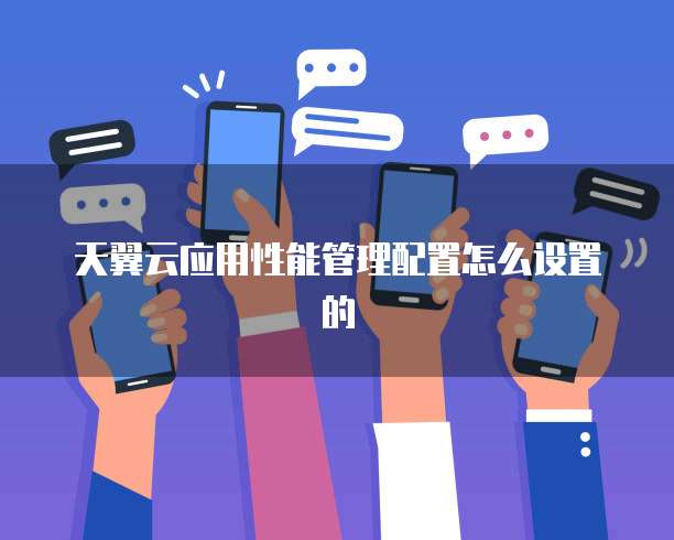 天翼云应用性能管理配置怎么设置的