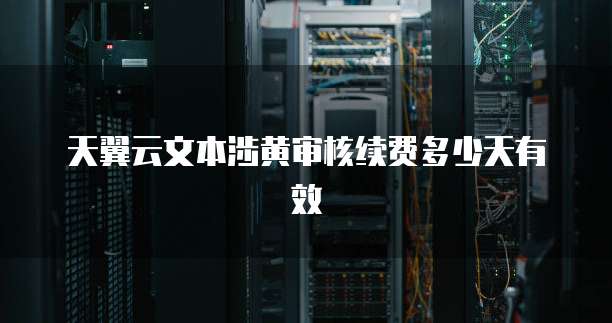 天翼云文本涉黄审核续费多少天有效
