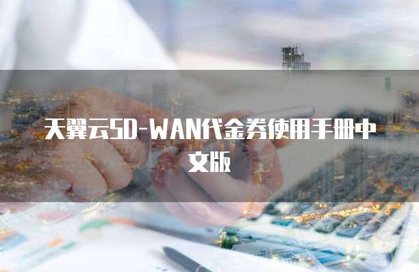 天翼云SD-WAN代金券使用手册中文版