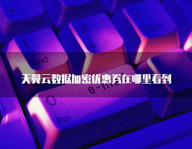 天翼云数据加密优惠券在哪里看到