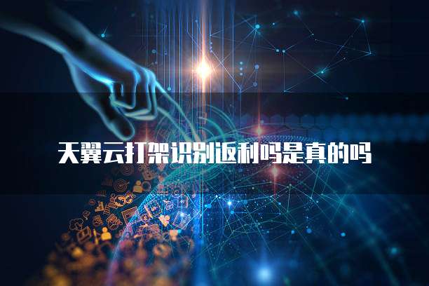 天翼云打架识别返利吗是真的吗
