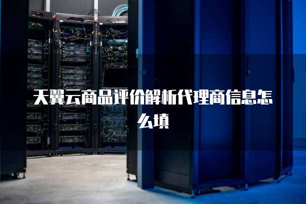 天翼云商品评价解析代理商信息怎么填