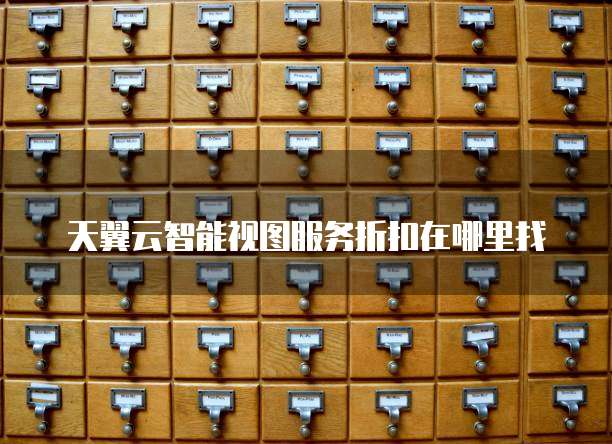 天翼云智能视图服务折扣在哪里找