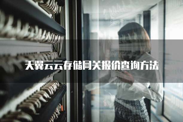 天翼云云存储网关报价查询方法