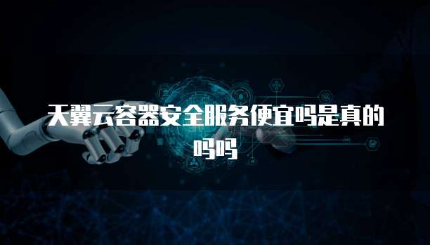 天翼云容器安全服务便宜吗是真的吗吗