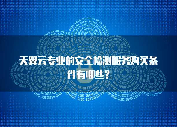天翼云专业的安全检测服务购买条件有哪些?