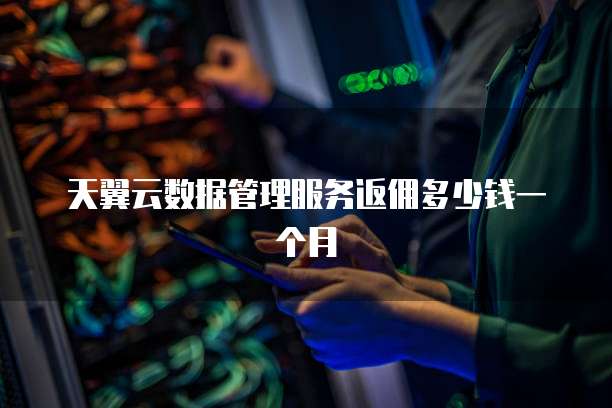 天翼云数据管理服务返佣多少钱一个月