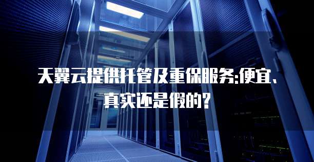 天翼云提供托管及重保服务:便宜、真实还是假的?