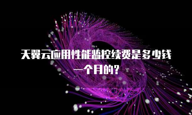天翼云应用性能监控续费是多少钱一个月的?