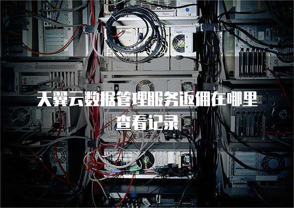 天翼云数据管理服务返佣在哪里查看记录