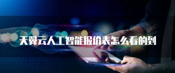 天翼云人工智能报价表怎么看的到