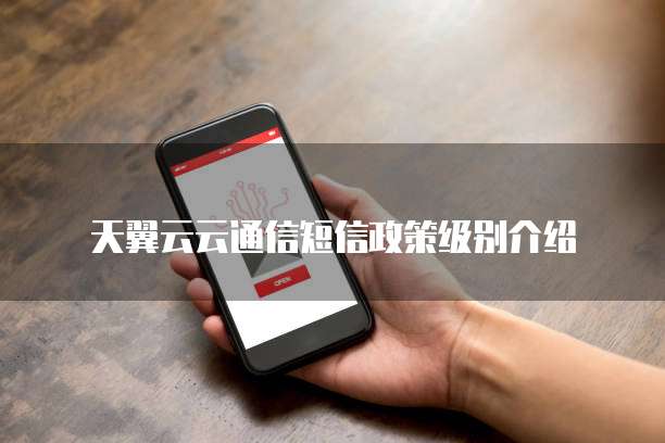 天翼云云通信短信政策级别介绍
