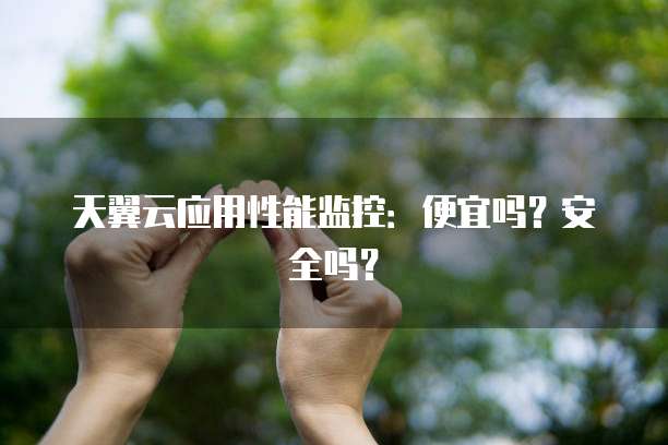 天翼云应用性能监控:便宜吗?安全吗?