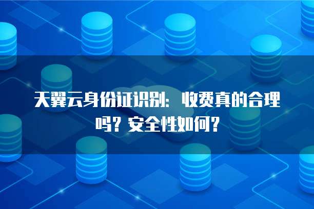 天翼云身份证识别:收费真的合理吗?安全性如何?