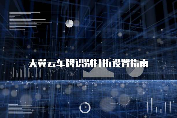 天翼云车牌识别打折设置指南