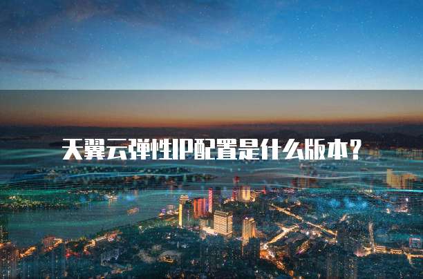 天翼云弹性IP配置是什么版本?