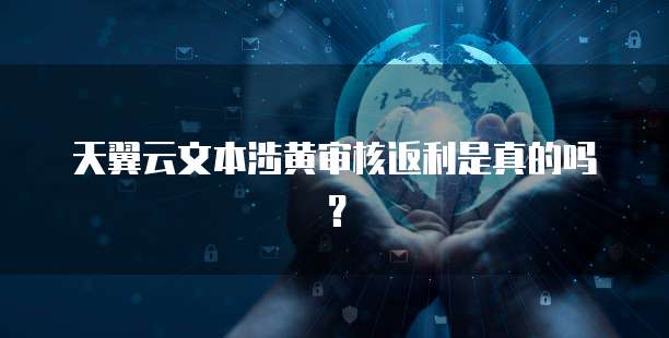 天翼云文本涉黄审核返利是真的吗？