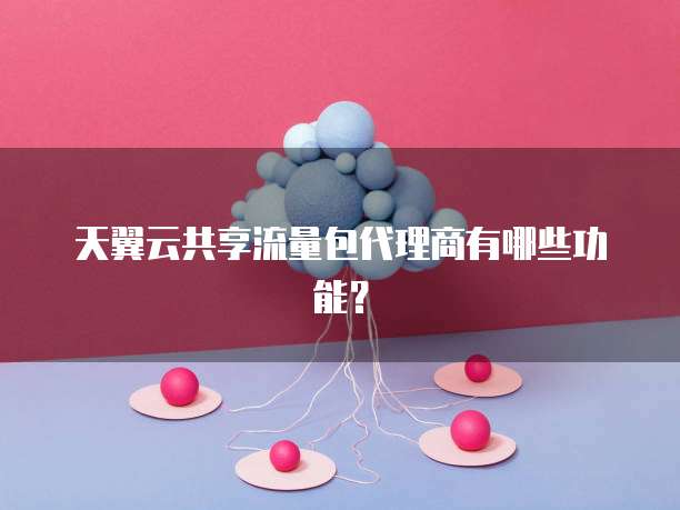 天翼云共享流量包代理商有哪些功能?