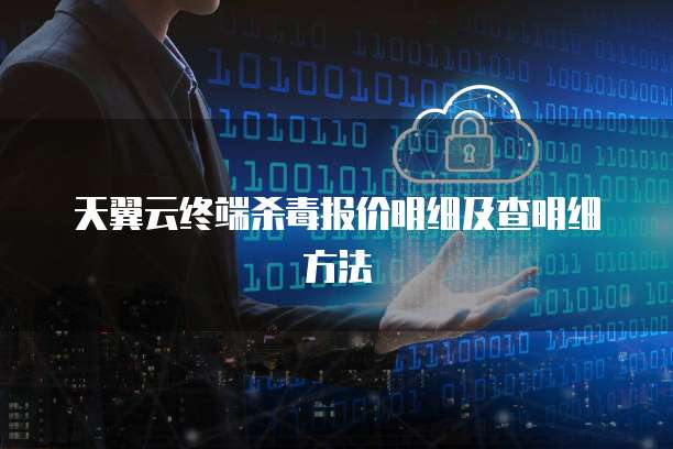 天翼云终端杀毒报价明细及查明细方法