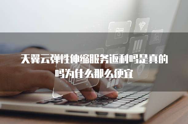 天翼云弹性伸缩服务返利吗是真的吗为什么那么便宜