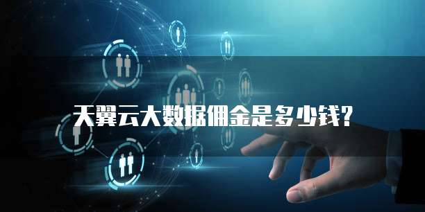 天翼云大数据佣金是多少钱?