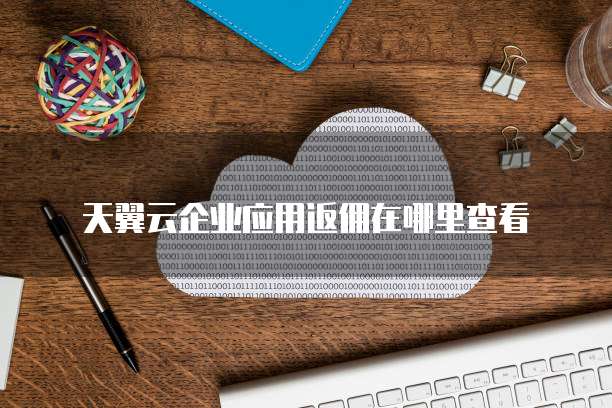 天翼云企业应用返佣在哪里查看