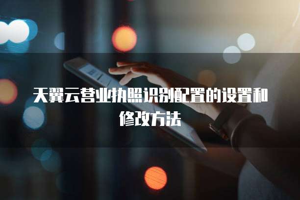 天翼云营业执照识别配置的设置和修改方法