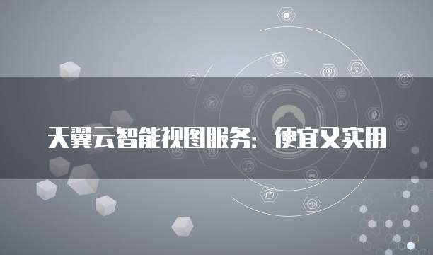天翼云智能视图服务：便宜又实用