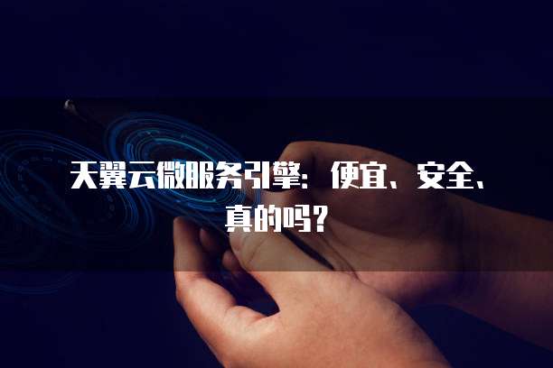 天翼云微服务引擎:便宜、安全、真的吗?