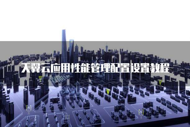 天翼云应用性能管理配置设置教程