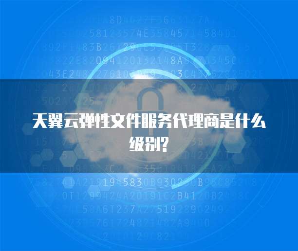 天翼云弹性文件服务代理商是什么级别?
