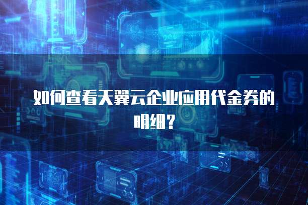 如何查看天翼云企业应用代金券的明细?