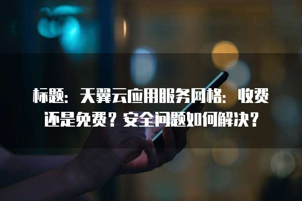 标题:天翼云应用服务网格:收费还是免费?安全问题如何解决?