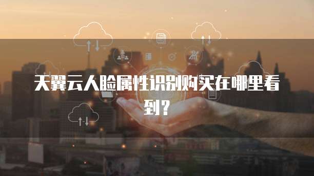 天翼云人脸属性识别购买在哪里看到?