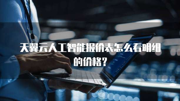 天翼云人工智能报价表怎么看明细的价格?