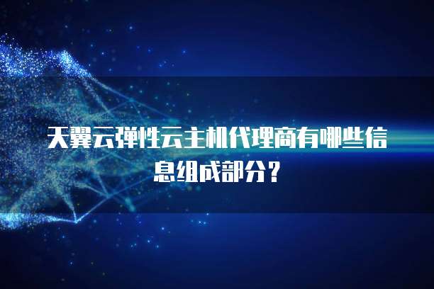 天翼云弹性云主机代理商有哪些信息组成部分？