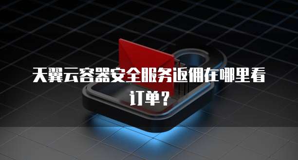 天翼云容器安全服务返佣在哪里看订单?