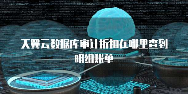 天翼云数据库审计折扣在哪里查到明细账单