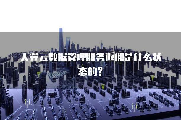 天翼云数据管理服务返佣是什么状态的?