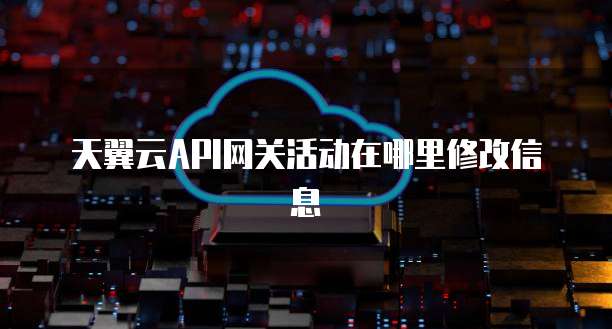 天翼云API网关活动在哪里修改信息