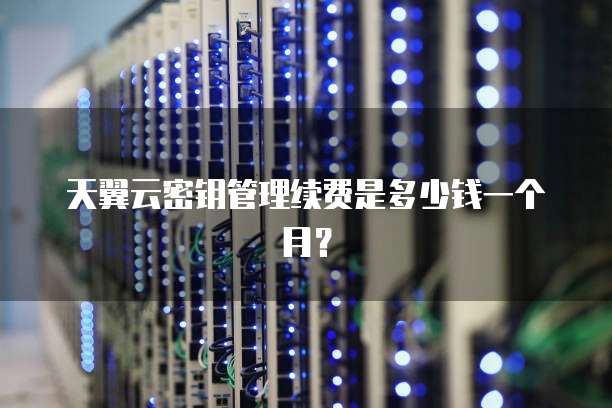 天翼云密钥管理续费是多少钱一个月?