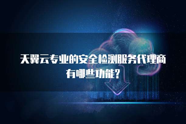 天翼云专业的安全检测服务代理商有哪些功能?