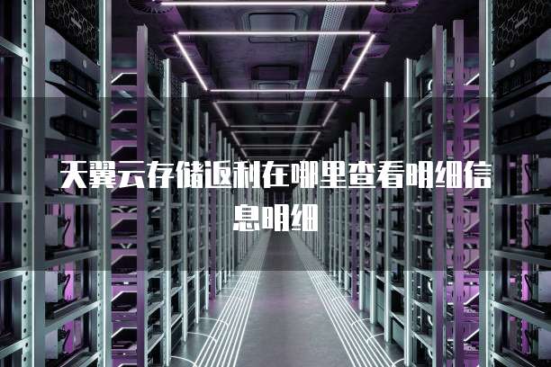 天翼云存储返利在哪里查看明细信息明细