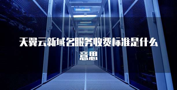 天翼云新域名服务收费标准是什么意思