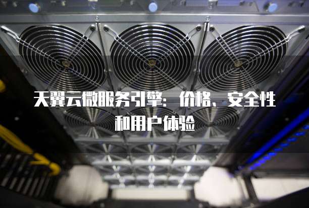 天翼云微服务引擎:价格、安全性和用户体验