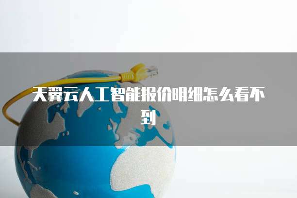天翼云人工智能报价明细怎么看不到