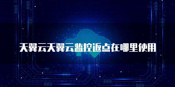 天翼云天翼云监控返点在哪里使用