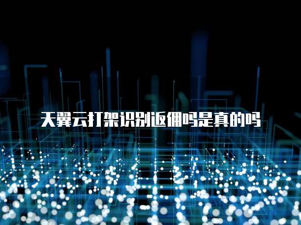 天翼云打架识别返佣吗是真的吗