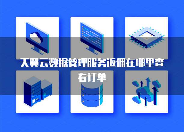 天翼云数据管理服务返佣在哪里查看订单