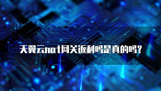 天翼云nat网关返利吗是真的吗？